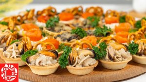 3 РЕЦЕПТА Вкусных Начинок для ТАРТАЛЕТОК на Праздничный Стол! ЭТИ Закуски Украсят любой Стол!