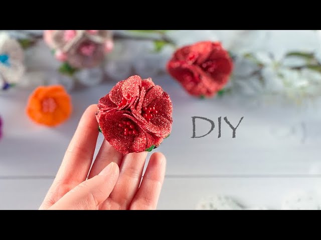Цветы из глиттерного фоамирана за 5 минут Резиночки DIY Glitter Foam Flowers / Flores de Foami смотреть онлайн