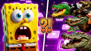 Губка Боб смотрит TV: BRAINROT LEGO 🆚 BRAINROT PIRATES 🆚 BRAINROT ZOMBIE. Tiles Hop