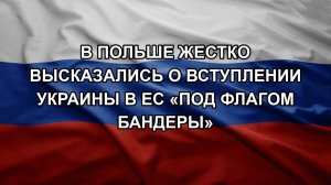 В Польше жестко высказались о вступлении Украины в ЕС «под флагом Бандеры»