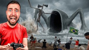 Мой дрон снимает битву Сиреноголового и Морского пожирателя в Бразилии — в реальной жизни!