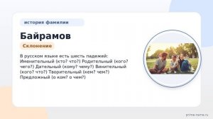 Фамилия Байрамов: происхождение, значение и склонение