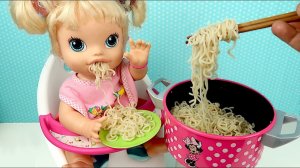 Детская Кухня Кукла Пупсик Готовим Лапша