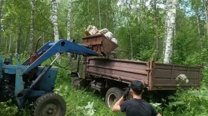 Пилим, грузим дрова КУНом .