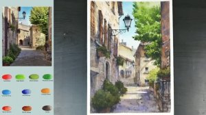 Пейзажная акварель — «Улица памяти»