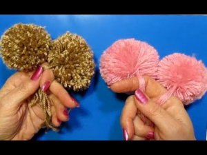 Супер-быстрый помпон пышный. Как сделать помпон для шапки своими руками?Поделки из ниток пряжи.