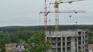 Строи-во змейки (--). Вечерняя работа башенного крана SMK-10.200. Таймлапс. Часть 12.