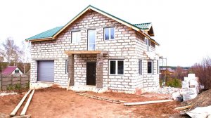 Дом из газобетона. Строительство от фундамента до крыши за 1 минуту