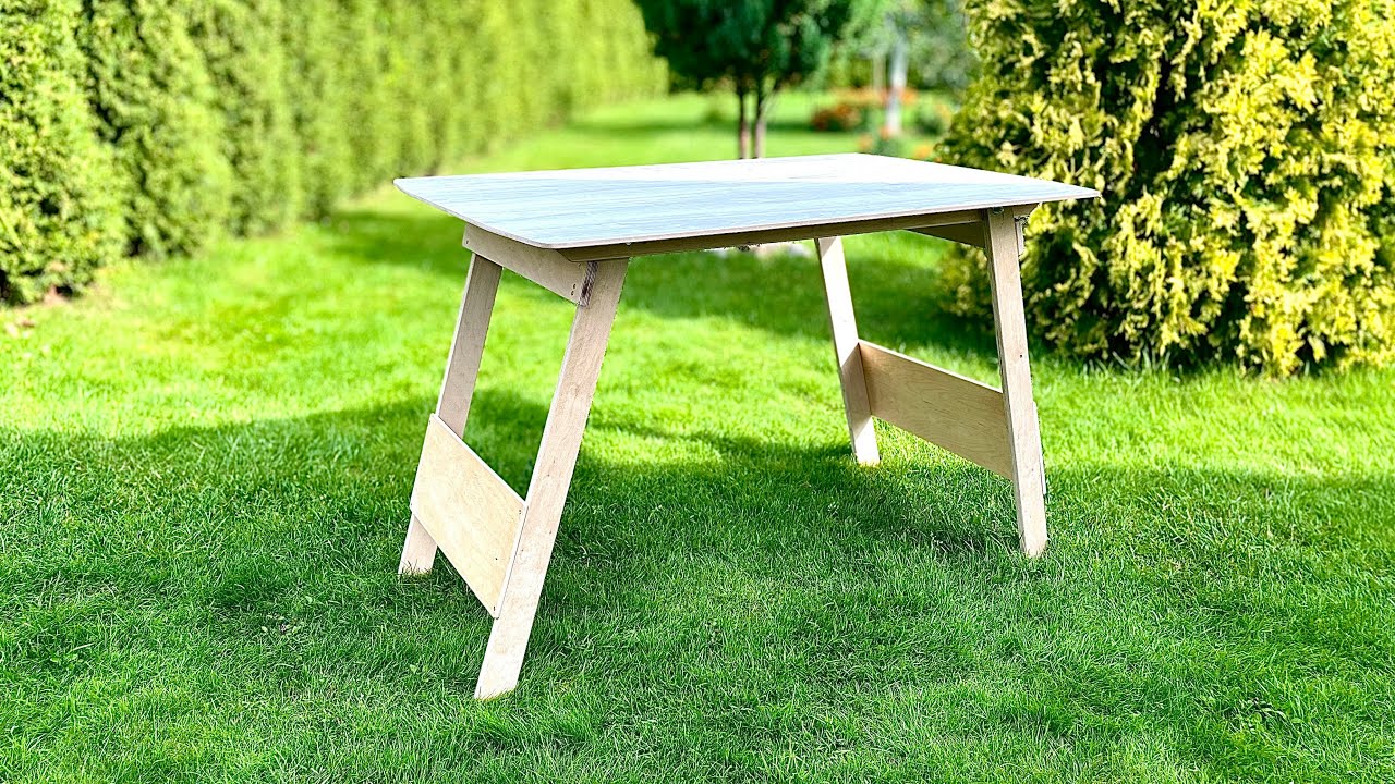 A SIMPLE Folding TABLE DIY!!! Самый ПРОСТОЙ складной СТОЛ! смотреть онлайн