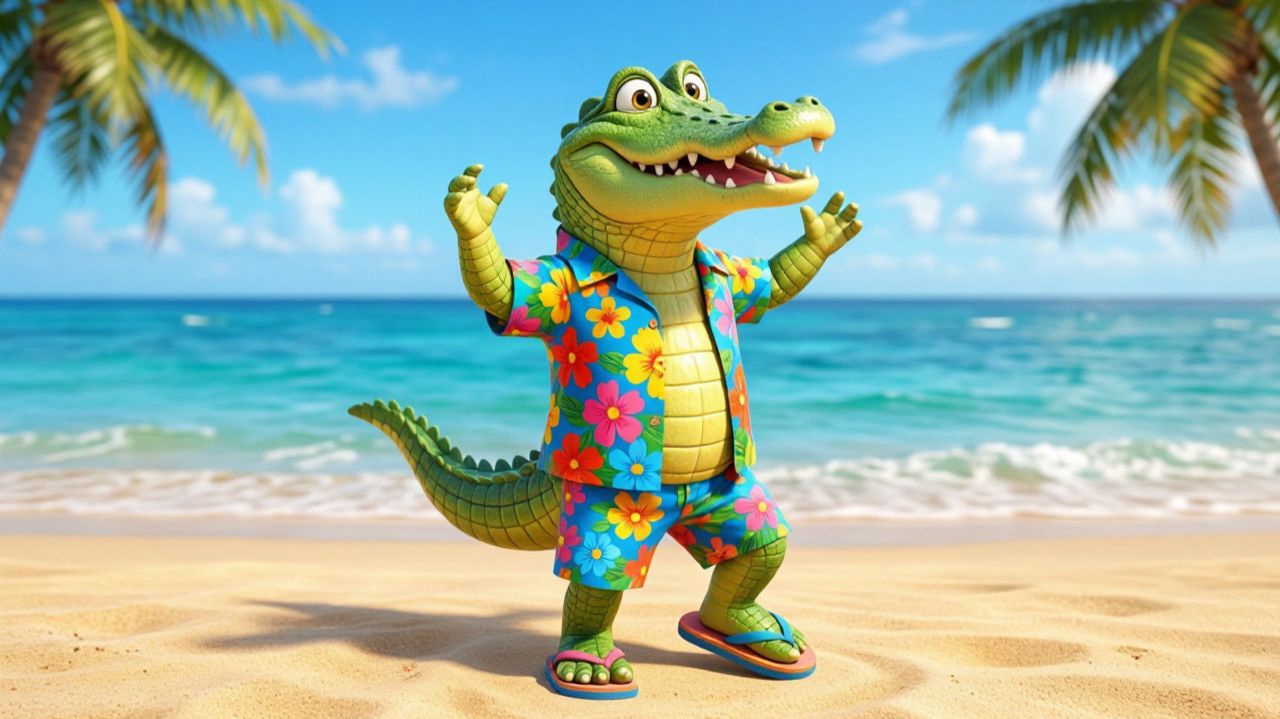 ТАНЦЫ для детей | Танцы для малышей. Пляжный танец крокодильчика🐊🌴 смотреть онлайн