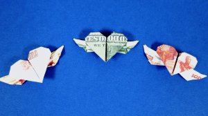 Как сделать сердечко из купюры  Манигами сердце
