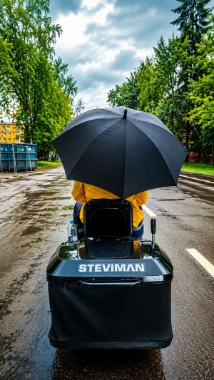 Как мы едем со съемок на садовом тракторе STEVIMAN TH-339 #steviman #стевиман #газонокосилка #дача