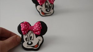 Минни Маус -  заколка для волос своими руками. Minnie Mouse. Hand made.  Hair clips