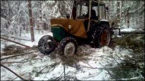трелевка леса ЮМЗ с пвм т 40