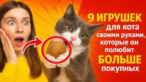 9 ИГРУШЕК для кота своими руками, которые он полюбит БОЛЬШЕ покупных 😻