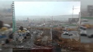 В Кемерове упал башенный кран.