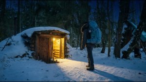 ХОЛОДНАЯ НОЧЬ без  ПЕЧКИ В ЗЕМЛЯНКЕ . ВЕРНУЛСЯ В СТАРУЮ ХИЖИНУ в  ЛЕСУ
