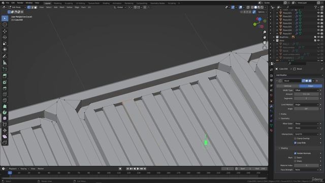 BLENDER Creating the Dune Ornithopter 27_Modeling section_Add Bevel modifier