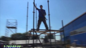 Сборка клиновых строительных лесов с консолями http://mdnvizit.ru/