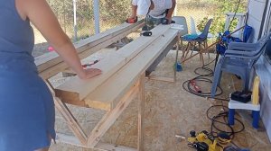 большой стол своими руками// в стиле лофт// за 7000р// стол DIY// стол на террасу// DIY//