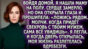 Мама на полу прошипела- «Ляг, молчи. Придёт свекровь, сама увидишь». Дверь открылась. Жизнь рухнула.