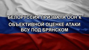 Белоруссия призвала ООН к объективной оценке атаки ВСУ под Брянском