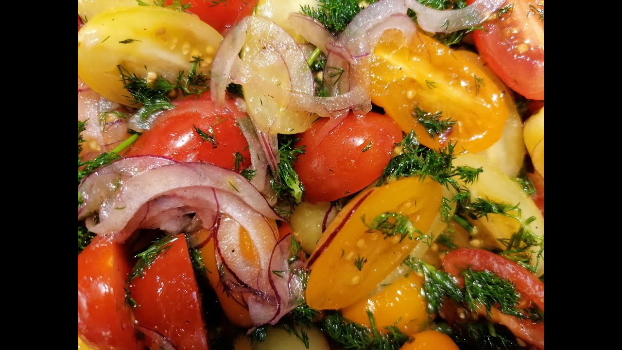 Bunter Tomatensalat. Tryptophan und Lycopin Pur/ Cалат из помидоров, это много триптофана и ликопина смотреть онлайн