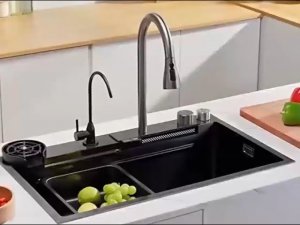 Китайская мойка с дисплеем, водопадом. Как подключить все шланги.