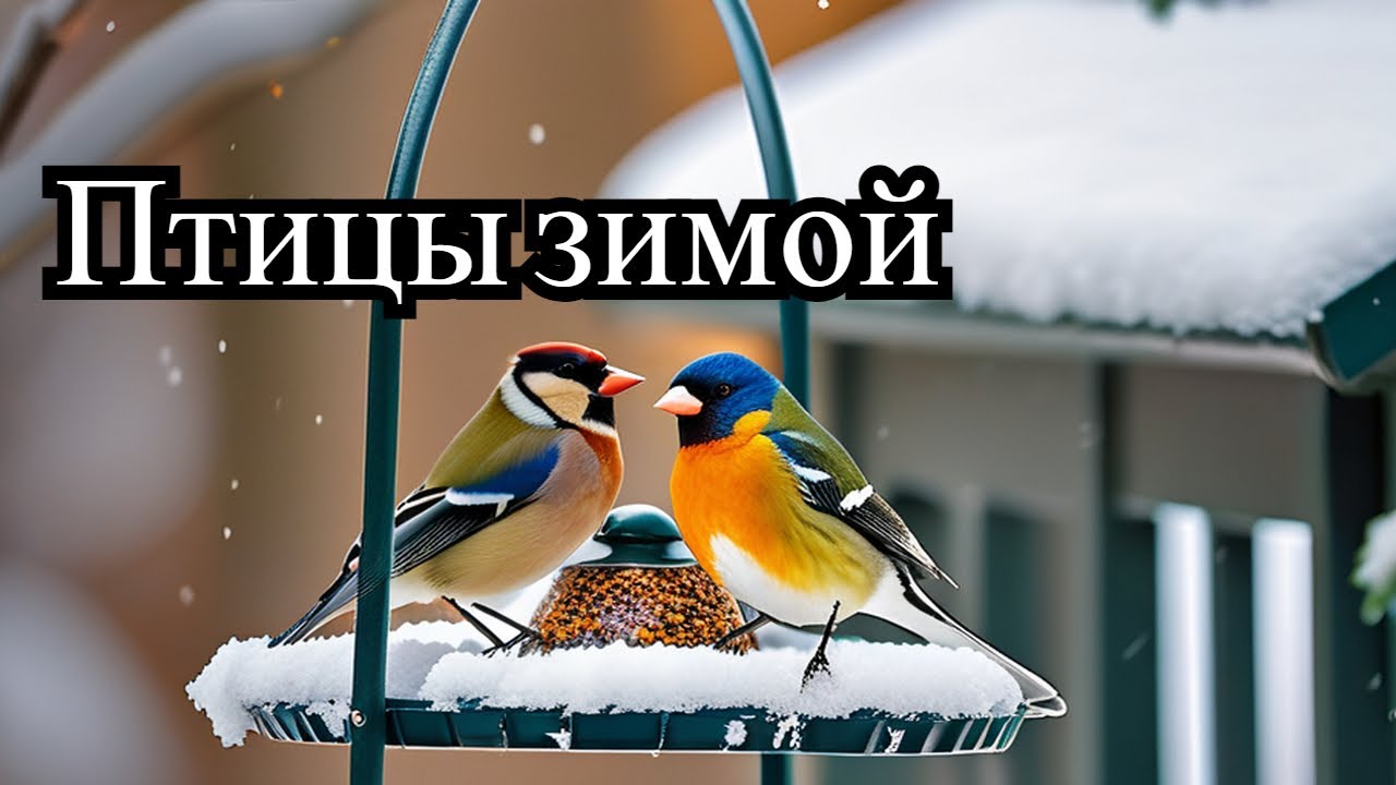 Наблюдение за птицами: Птицы у кормушки зимой / Birdwatching: Birds at a feeder in winter смотреть онлайн