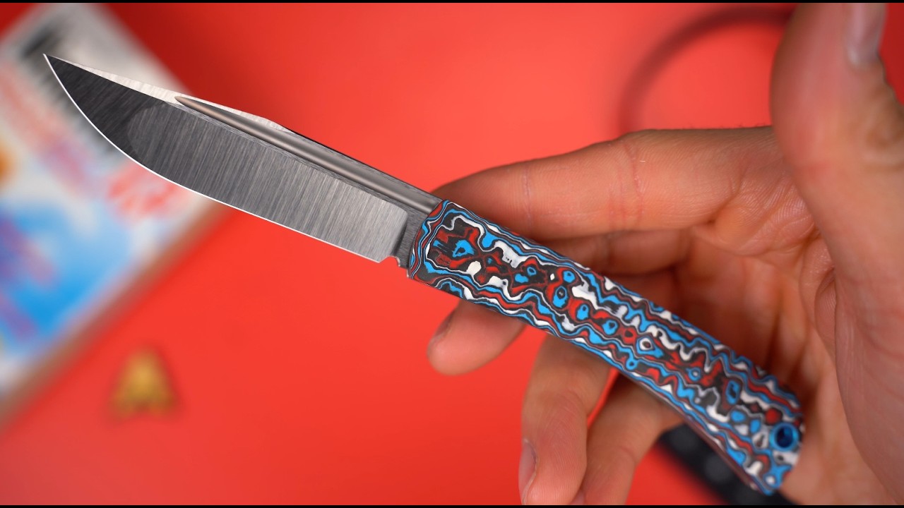 Нож TuoTown Slip Joint сталь Magnacut рукоять Red/Blue CF (TSJ1-MCRB)