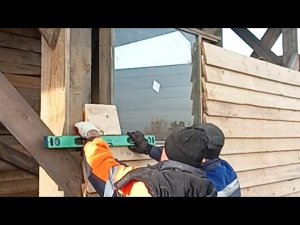 Жизнь в деревне. Сарай своими руками. Каркас, крыша, стены готово. Установили окно в сарай