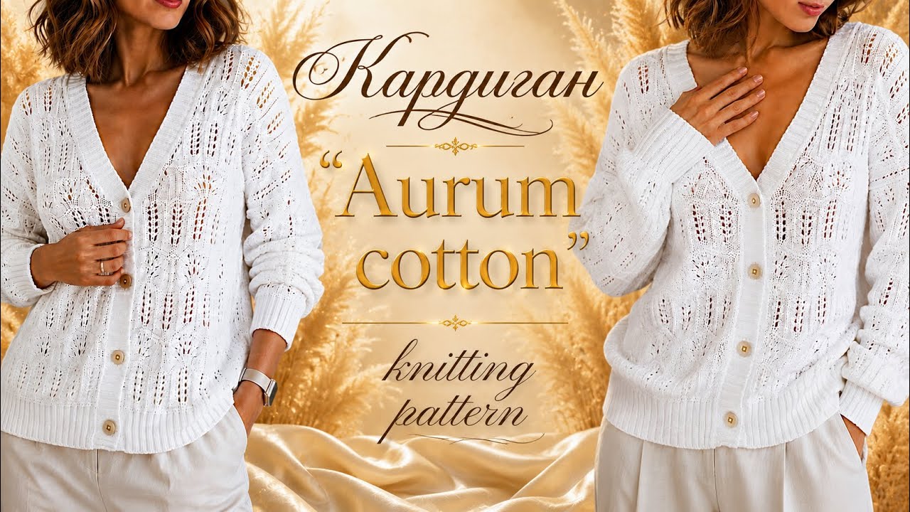 🌟Кардиган, который выглядит на миллион! | Aurum Cotton Easy Knit Cardigan Pattern смотреть онлайн