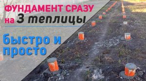 Как сделать фундамент сразу для нескольких теплиц быстро и просто