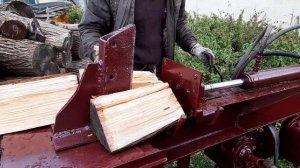 Испытание самодельного гидравлического дровокола.