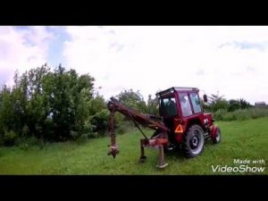 Самодельный ямобур на Т-25 первое испытание