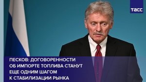 Песков: договоренности об импорте топлива станут еще одним шагом к стабилизации рынка