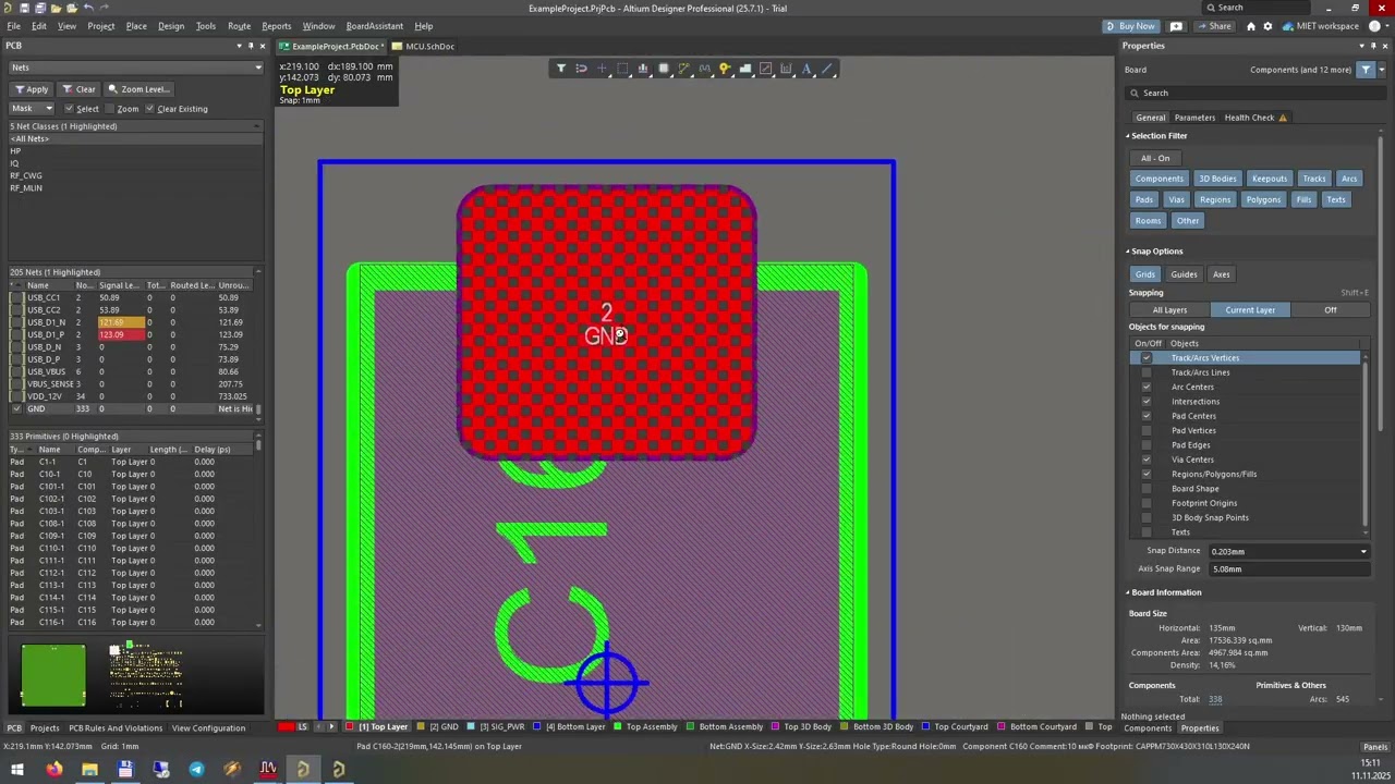 Altium Designer  ВЧ разводка  Топология  Ч2  Компоновка и черновая разводка ВЧ тракта