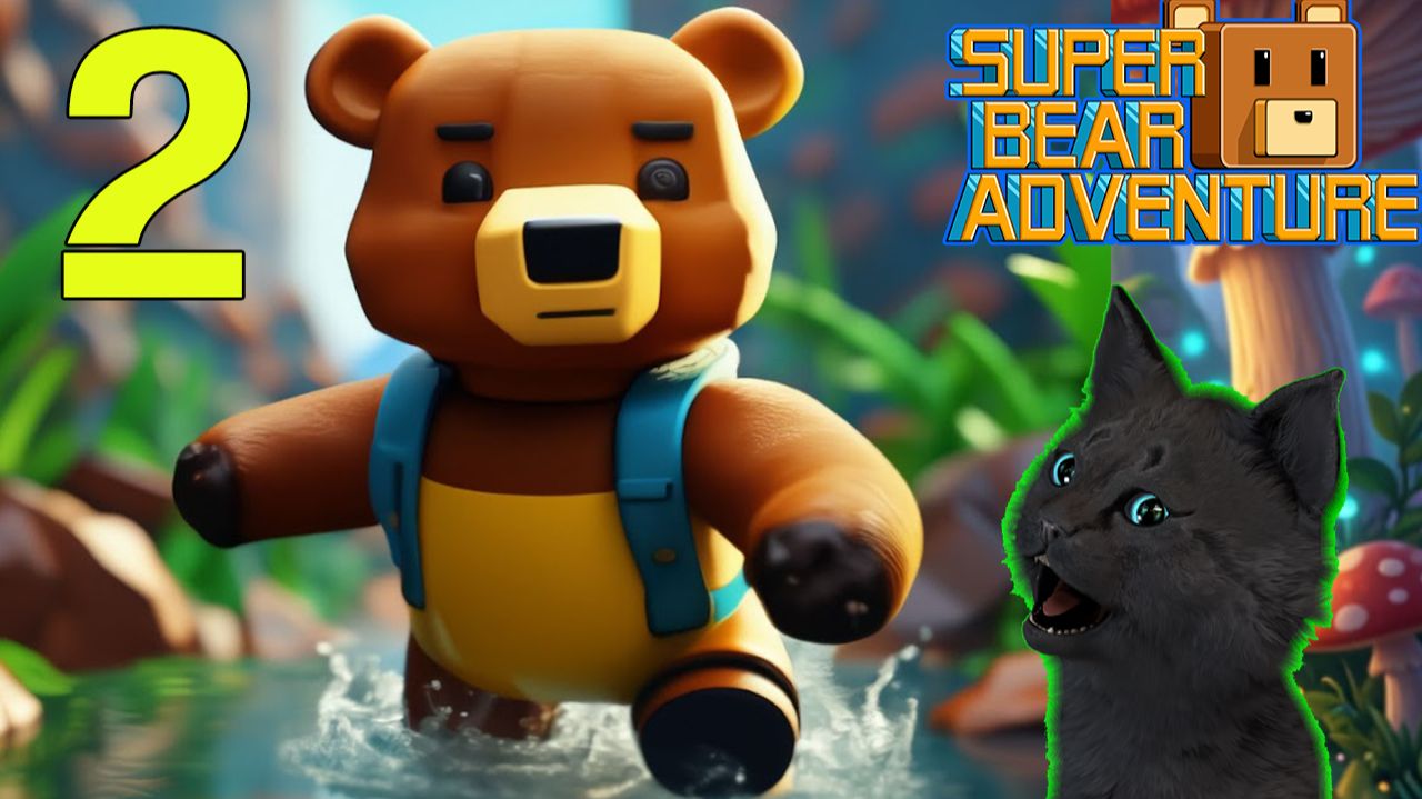 СУПЕР КОТ И SUPER BEAR ADVENTURE 🐱 СПАСАЕМ МИР ОТ ФИОЛЕТОВОГО МЕДА #2 смотреть онлайн