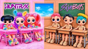 K-Pop Охотницы на Демонов: Руми и Джину в картонной и пушистой школе!