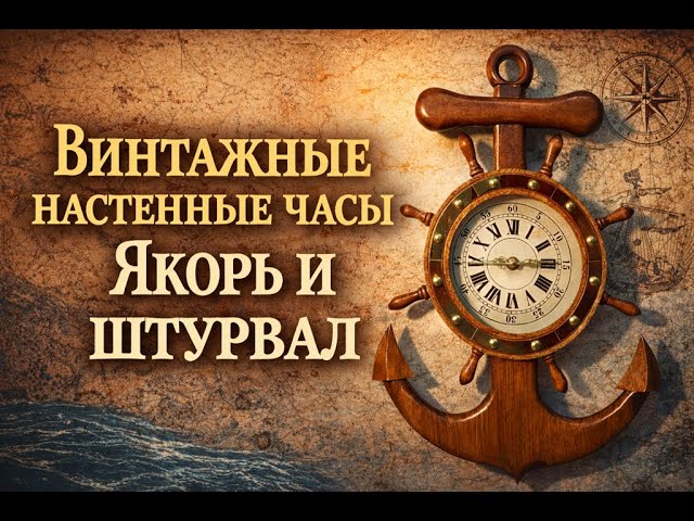 Винтажные настенные часы Якорь и штурвал смотреть онлайн