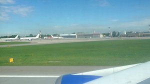 Взлет Пулково-Анталия Трансаэро Boeing 747-400 2015г.