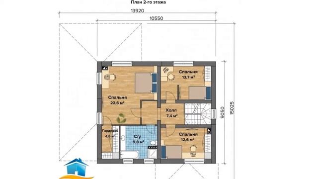 Купить дом в Анапе. Проект двухэтажного дома 180 квадратных метров (№-1639) смотреть онлайн