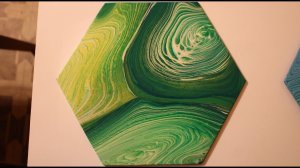 Fluid art «Зеленые розы» жидким акрилом