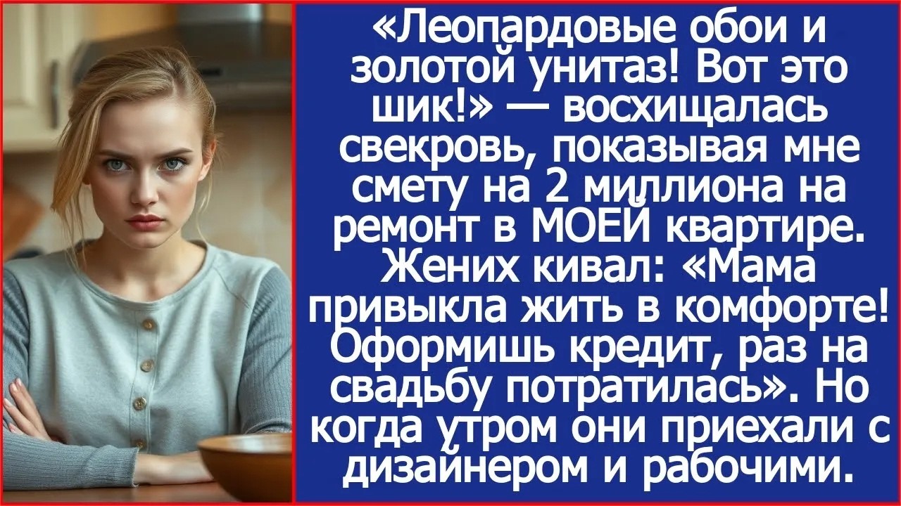 Леопардовые обои и золотой унитаз! Свекровь, пртянула мне смету на ремонт в МОЕЙ квартире. смотреть онлайн