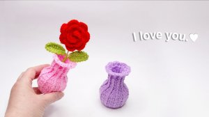 🌷🌷Как связать красивую вазу крючком #amigurumilover #crochet