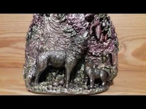 Объёмный декор бутылки.