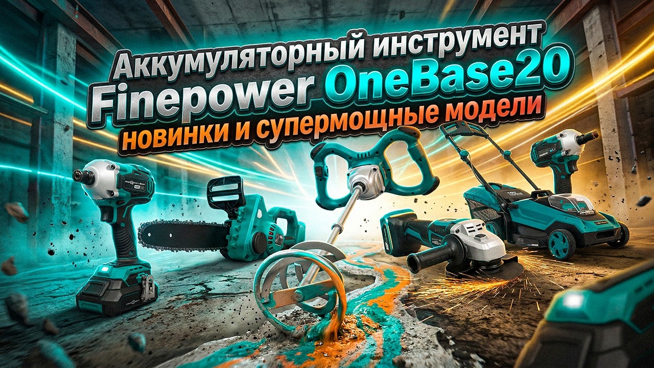 Аккумуляторный инструмент Finepower OneBase20: новинки и супермощные модели