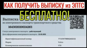 Как БЕСПЛАТНО получить выписку из Электронного ПТС (ПСМ) об автомобиле или квадроцикле