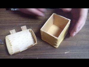 Изготовление копилки из бересты.