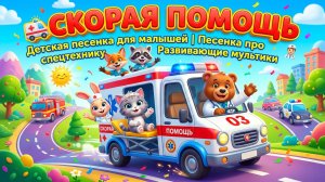 🚑 Скорая помощь — Детская песенка для малышей | Песенка про спецтехнику 👨⚕️ Развивающие мультики